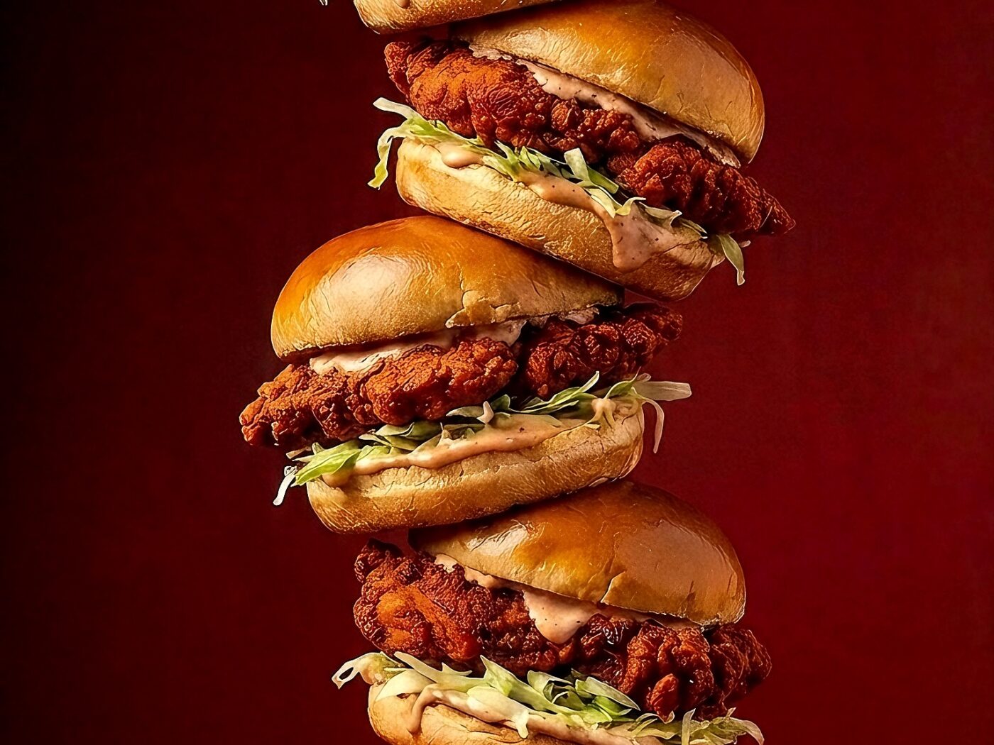 Pollo Loco Burgers stacked
